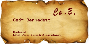 Csór Bernadett névjegykártya