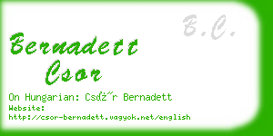 bernadett csor business card